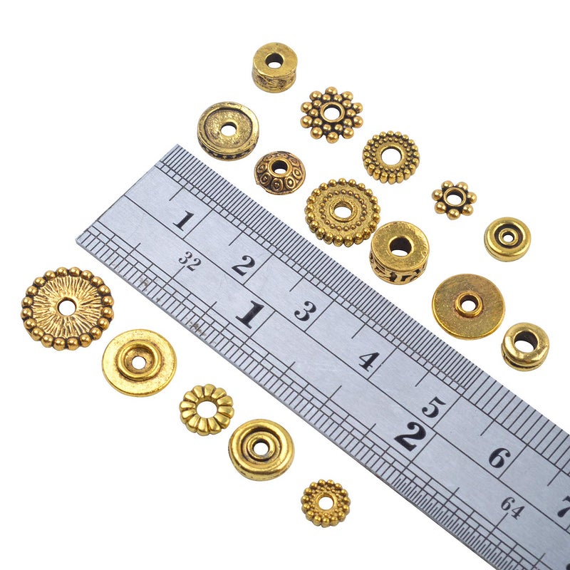 BronaGrand 100 Gram(About 170-300pcs) Bali Style Antique Gold Spacer Beads Jewelry Findings Accessories for Jewelry Making Bracelet Necklace - Image 4